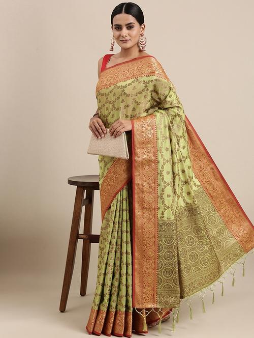 women self design banarasi saree - 21499411 - Very Small Image - 1