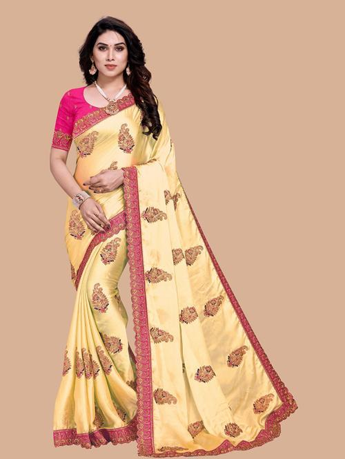 women self-design bordered saree with blouse - 21499440 - Very Small Image - 1
