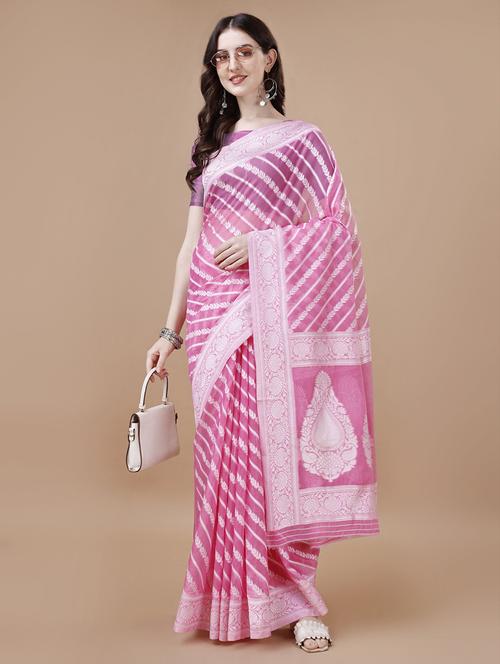 women self-design bordered saree with blouse - 21499563 - Very Small Image - 1