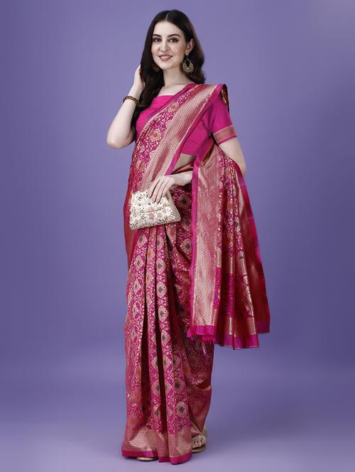 women self design banarasi saree with blouse - 21499593 - Very Small Image - 1