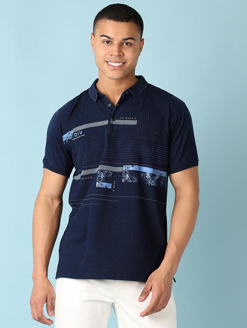 men short sleeves printed polo t-shirt - 21501002 - Very Small Image - 1