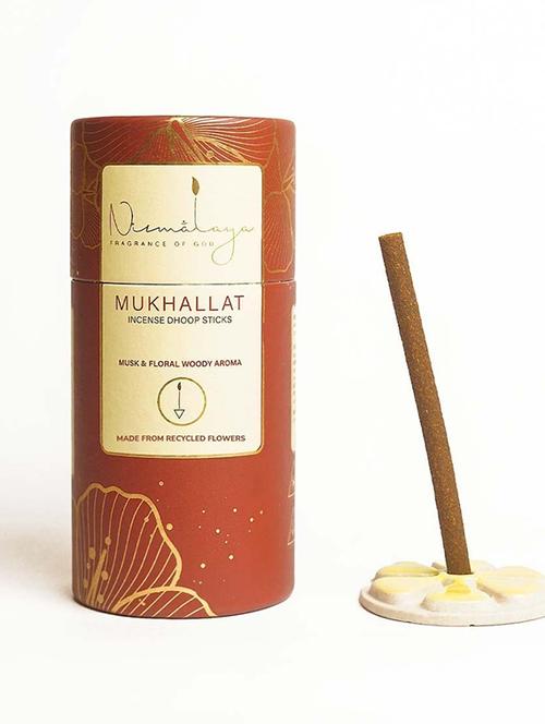 nirmalaya god organic mukhallat dhoop sticks for pooja | long lasting dhoop sticks for home mukhallat (40, set of 1) - 21501332 - Very Small Image - 1