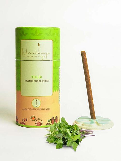 nirmalaya god 100% natural tulsi dhoop sticks | dhoop sticks for pooja | best for long lasting fragrances (20, set of 1) - 21501351 - Very Small Image - 1
