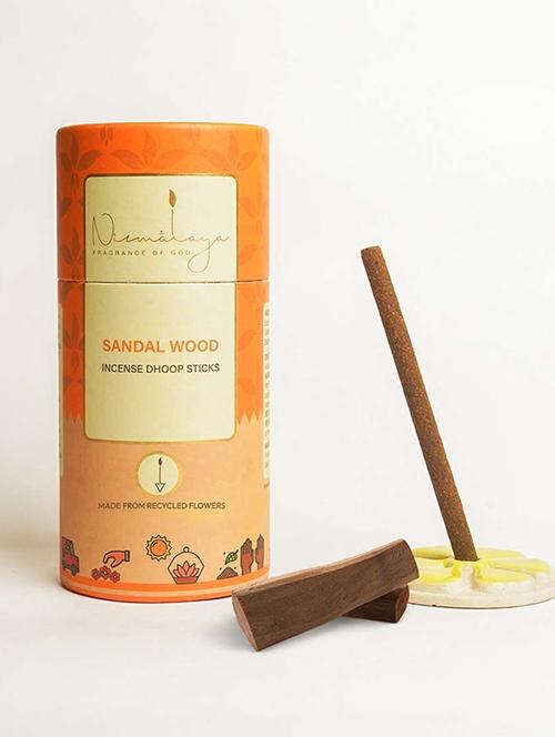 nirmalaya organic sandalwood dhoop sticks for pooja | long lasting dhoop sticks for home sandalwood (40, set of 1) - 21501378 - Very Small Image - 1