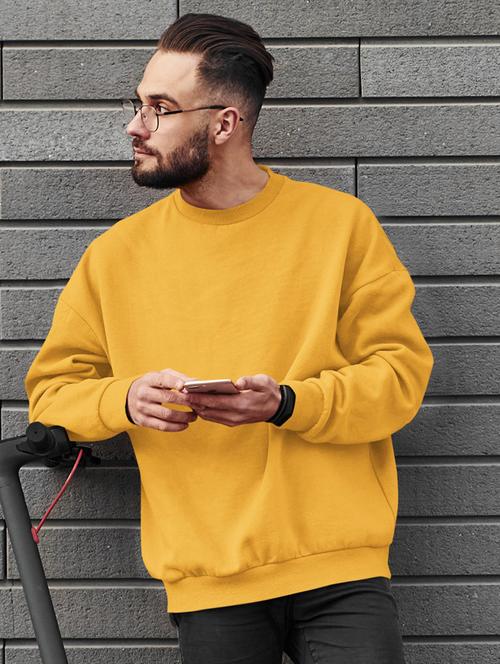 men solid mustard long sleeve sweatshirt - 21502177 - Very Small Image - 1