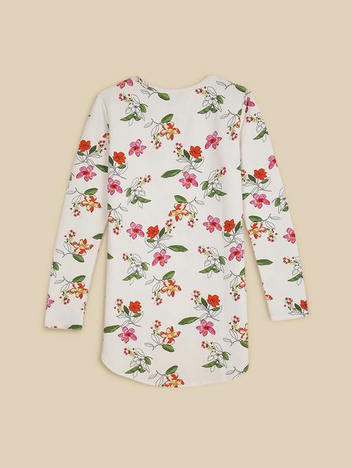 off white floral printed regular top - 21503303 - Very Small Image - 1