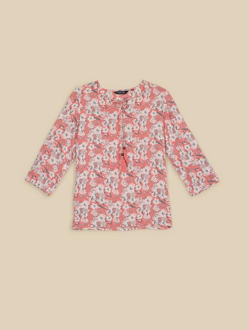 pink floral printed regular top - 21503305 - Very Small Image - 1