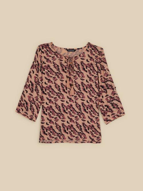 peach animal printed regular top - 21503306 - Very Small Image - 1