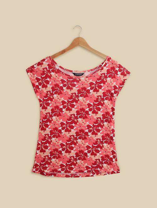 pink floral printed regular top - 21503333 - Very Small Image - 1
