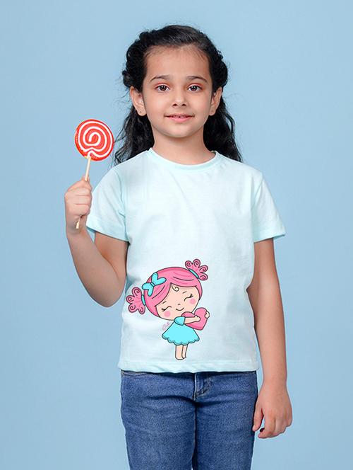 girls cute character printed round neck tee - 21503764 - Very Small Image - 1