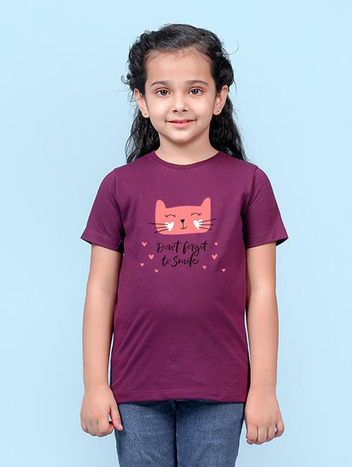 girls cute character printed round neck tee - 21503769 - Very Small Image - 1