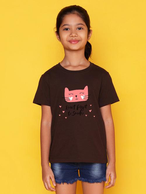 girls cute character printed round neck tee - 21503771 - Very Small Image - 1