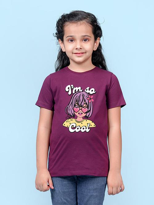 girls round neck front print t-shirt - 21503784 - Very Small Image - 1