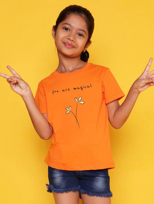 girls round neck printed t-shirt - 21503847 - Very Small Image - 1