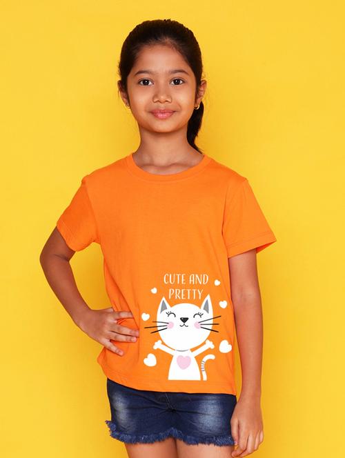girls cute character printed round neck tee - 21503861 - Very Small Image - 1