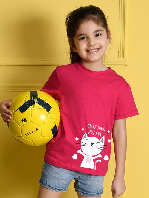 girls cute character printed round neck tee - 21503863 - Very Small Image - 1