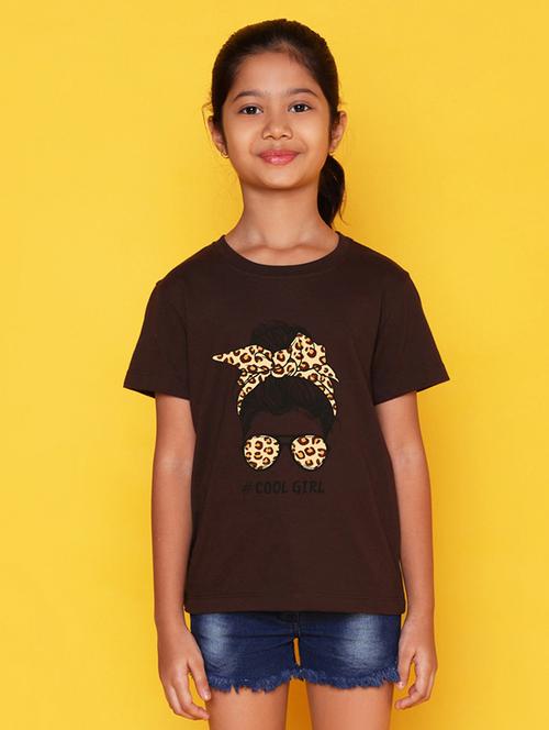 girls round neck printed t-shirt - 21503873 - Very Small Image - 1