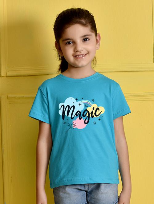 girls round neck front print t-shirt - 21503889 - Very Small Image - 1