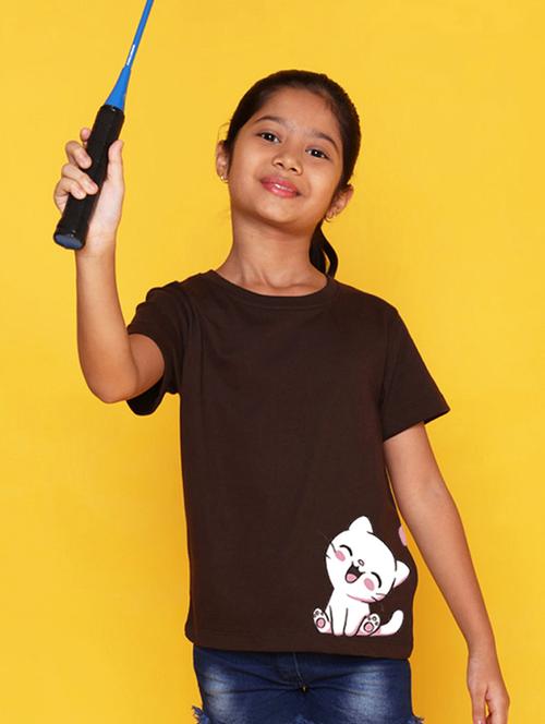 girls cute character printed round neck tee - 21503892 - Very Small Image - 1
