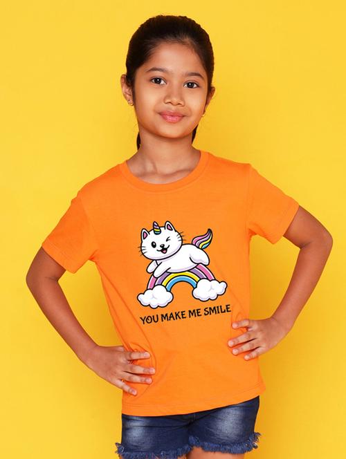 girls cute character printed round neck tee - 21503918 - Very Small Image - 1