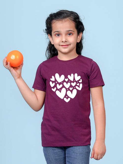girls round neck front print t-shirt - 21503936 - Very Small Image - 1