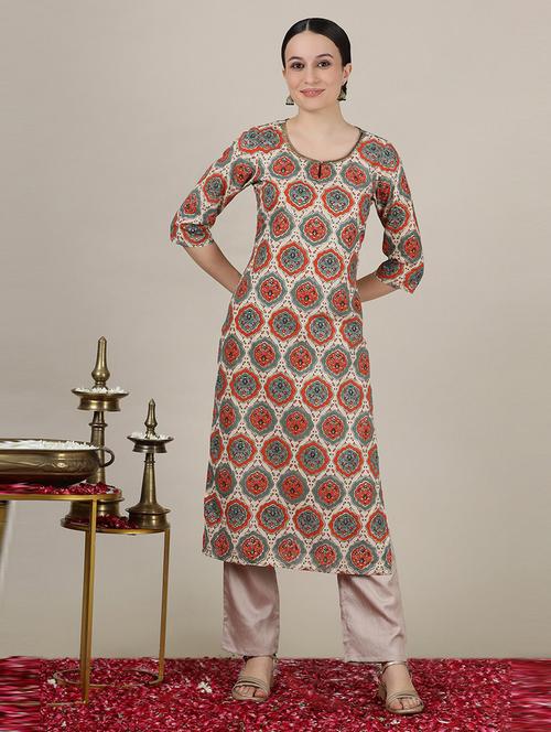 women multicolored printedstraight kurta - 21504577 - Very Small Image - 1