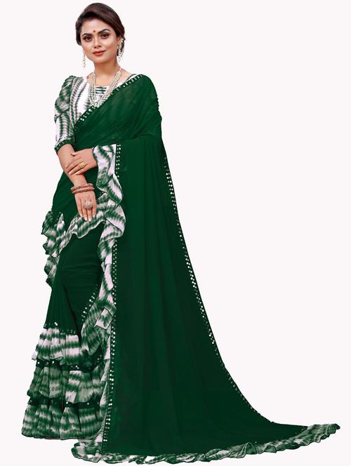 women self-designed ruffle saree - 21504917 - Very Small Image - 1