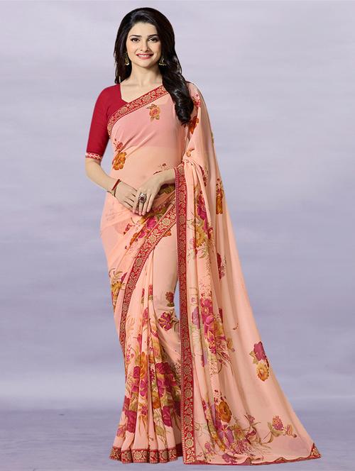 multicolored printed bordered saree - 21504923 - Very Small Image - 1