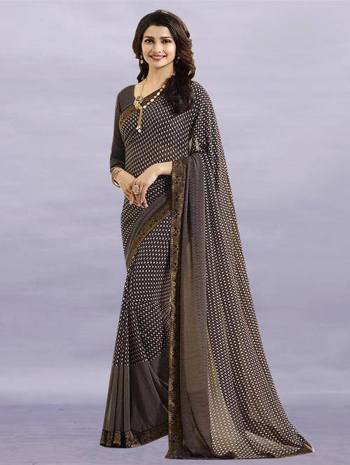 women printed bordered saree - 21504935 - Very Small Image - 1