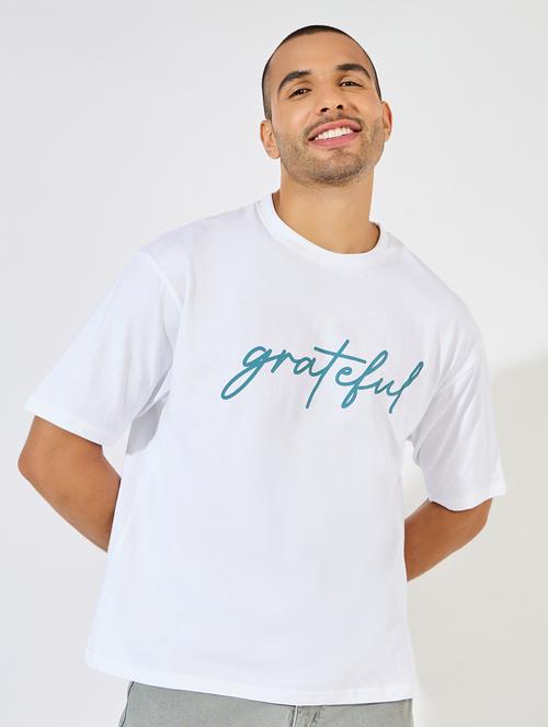 men white chest print t-shirt - 21506035 - Very Small Image - 1