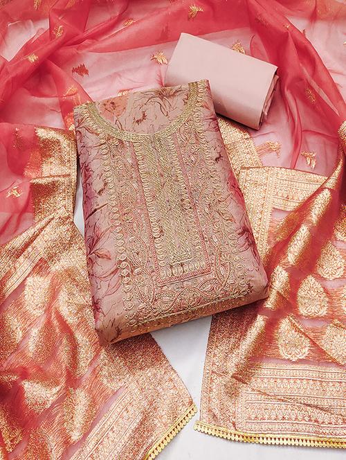 women embroidered unstitched suit - 21506066 - Very Small Image - 1