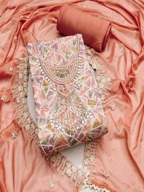 women embellished unstitched suit - 21507276 - Very Small Image - 1