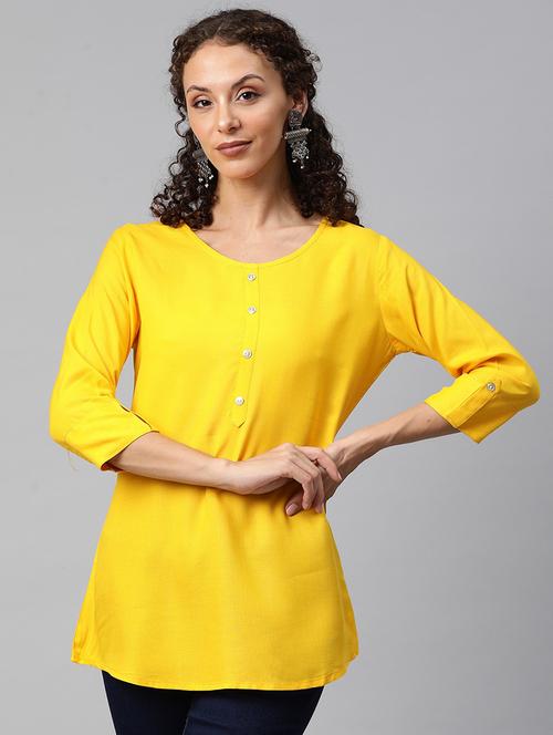 yellow solid regular top - 21508805 - Very Small Image - 1