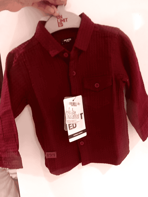 maroon dobby cotton shirt - 21509002 - Very Small Image - 1