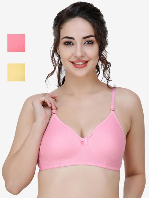 pack of 3 multi colored cotton blend t-shirt bra - 21509789 - Very Small Image - 1