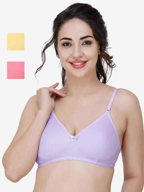 women solid set of 3 t-shirt bra - 21509796 - Very Small Image - 1