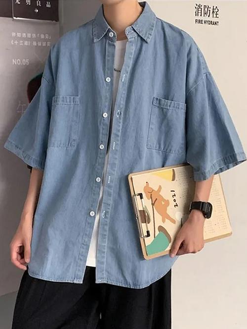 men light blue denim casual shirts - 21510762 - Very Small Image - 1