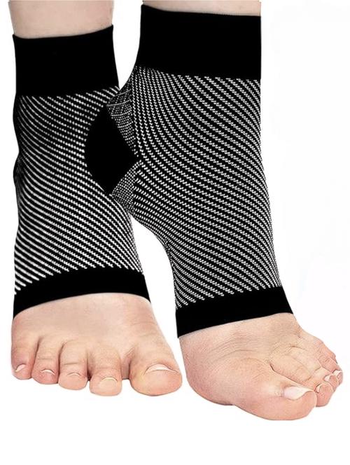 unisex black cotton ankle length socks - 21511440 - Very Small Image - 1