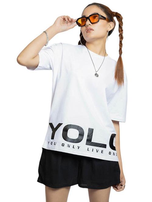 women yolo white oversized t-shirt - 21513108 - Very Small Image - 1