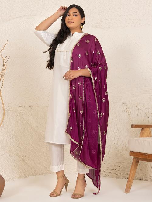 women three quarter sleeve kurta pant with dupatta set - 21514080 - Very Small Image - 1