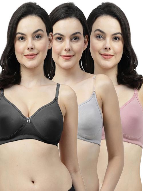 pack of 3 cotton blend t-shirt bra - 21514297 - Very Small Image - 1