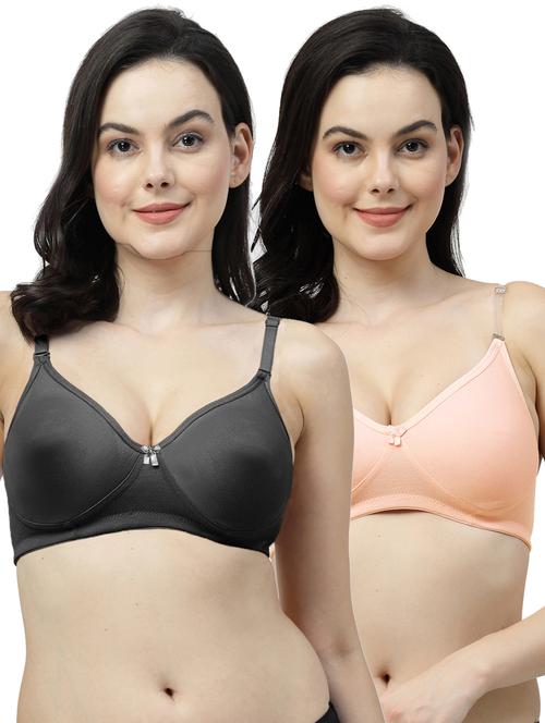 pack of 2 cotton blend t-shirt bra - 21514329 - Very Small Image - 1