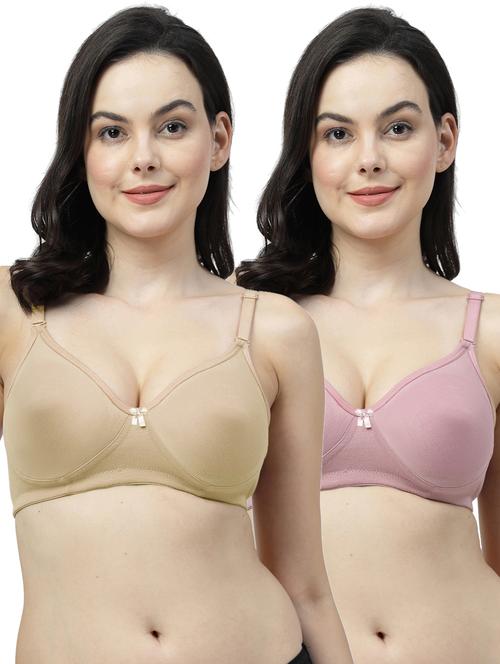 pack of 2 cotton blend t-shirt bra - 21514333 - Very Small Image - 1