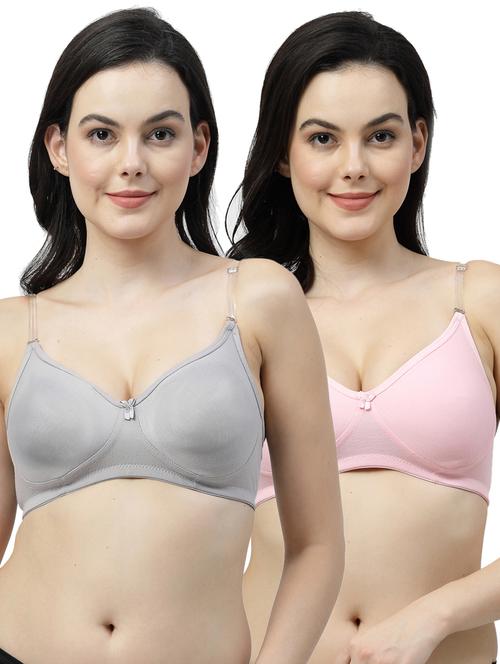 pack of 2 cotton blend t-shirt bra - 21514340 - Very Small Image - 1