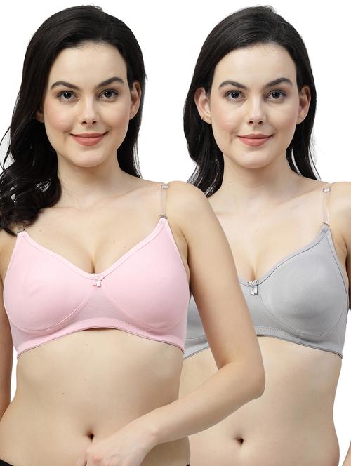 pack of 2 cotton blend t-shirt bra - 21514353 - Very Small Image - 1
