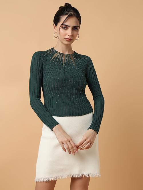 women green self-designed regular top - 21515082 - Very Small Image - 1