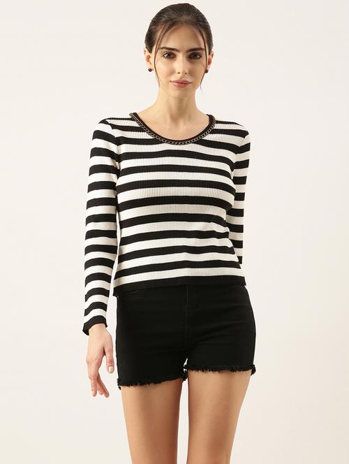 women black stripes regular top - 21515199 - Very Small Image - 1