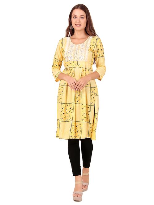 women printed three quarter sleeves straight kurta - 21517716 - Very Small Image - 1