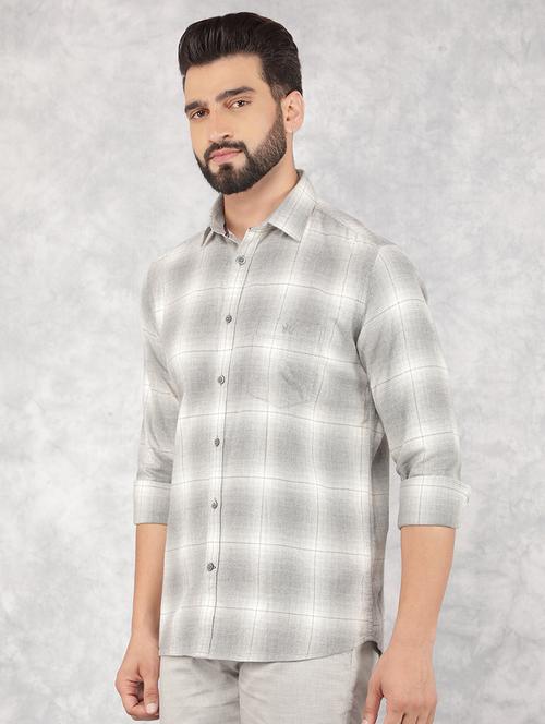 men grey cotton casual shirt - 21517911 - Very Small Image - 1