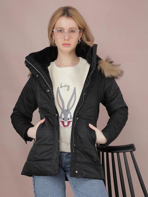 women solid long sleeve quilted jacket - 21517952 - Very Small Image - 1